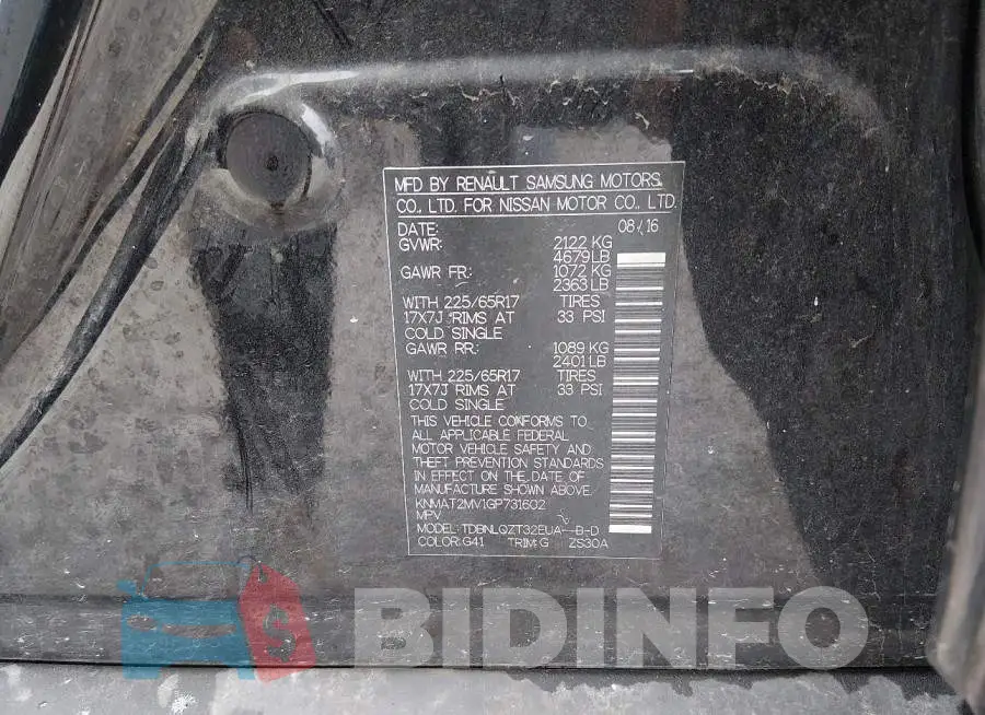 KNMAT2MV1GP731602 Photo# 9