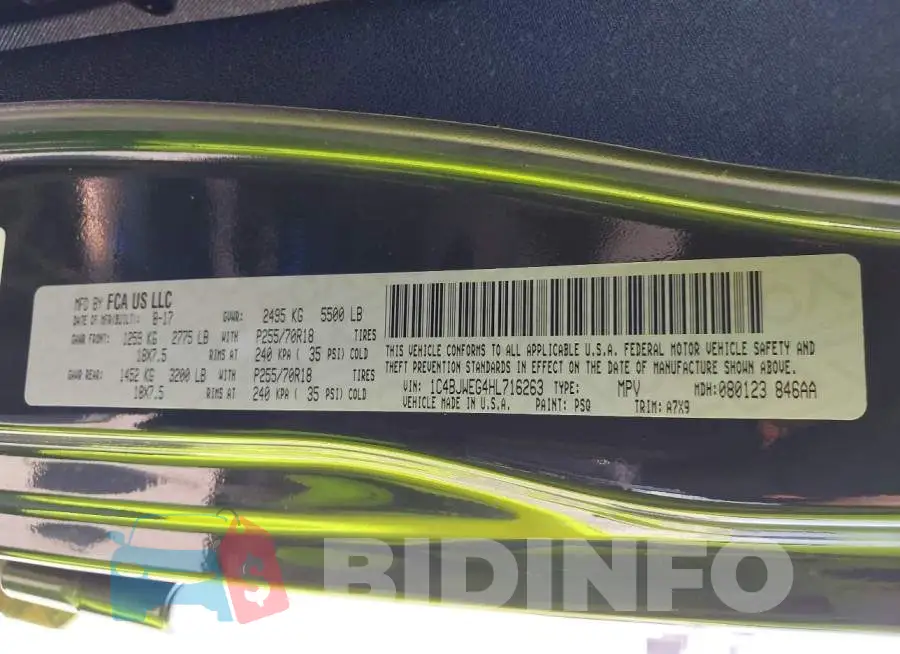 1C4BJWEG4HL716263 Photo# 9