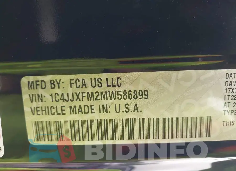 1C4JJXFM2MW586899 Photo# 9