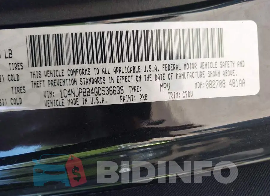 1C4NJPBB4GD536639 Photo# 9