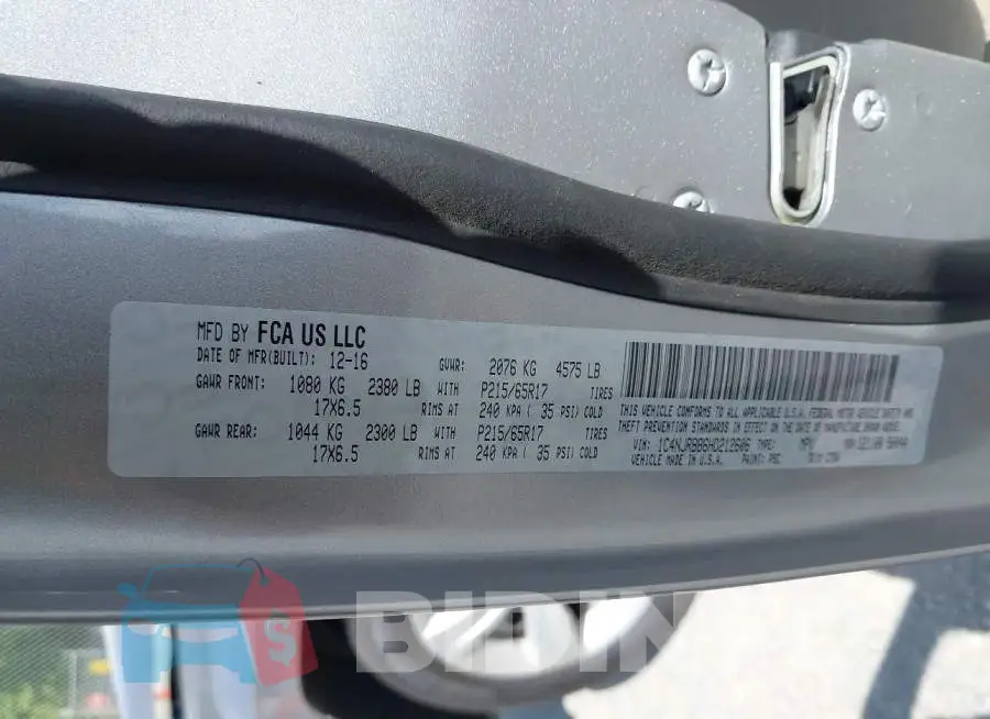 1C4NJRBB6HD212606 Photo# 9