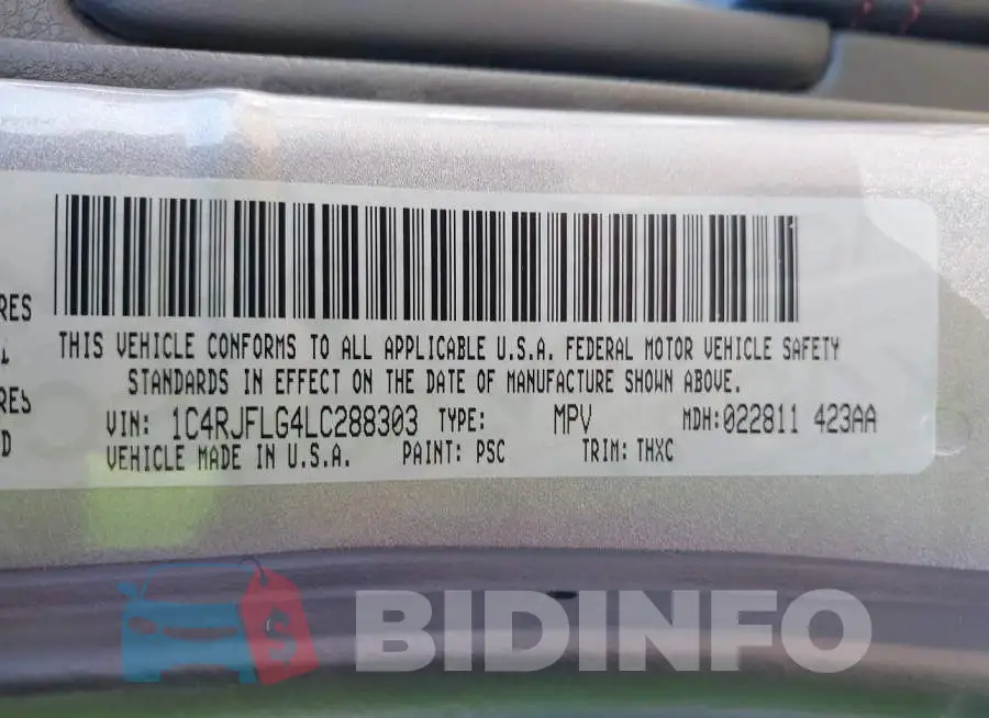 1C4RJFLG4LC288303 Photo# 9