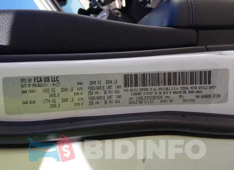 1C4RDJFG7HC857674 Photo# 9