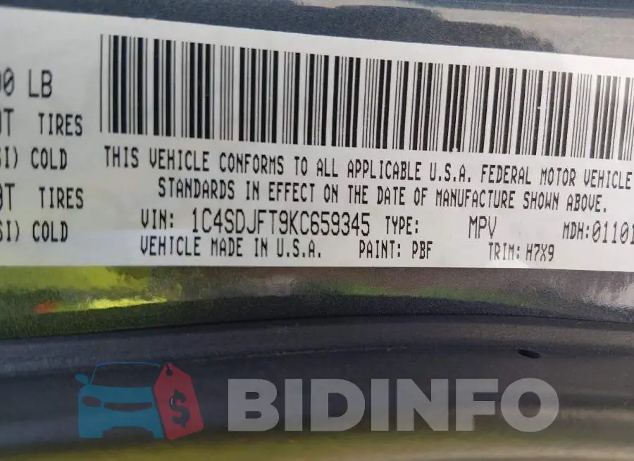 1C4SDJFT9KC659345 Photo# 9