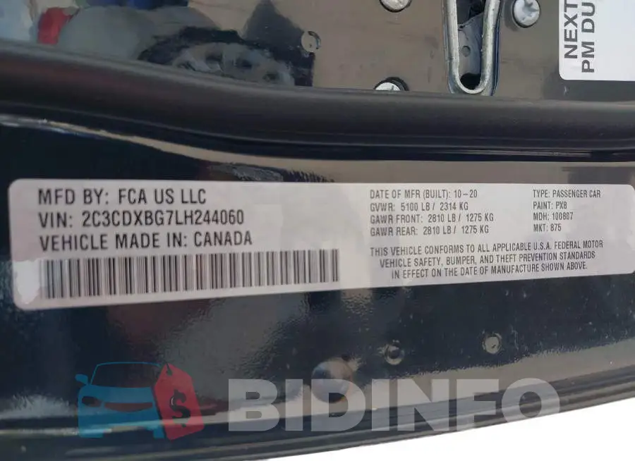 2C3CDXBG7LH244060 Photo# 9
