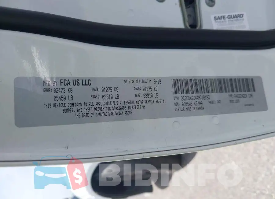 2C3CDXGJ4KH718193 Photo# 9