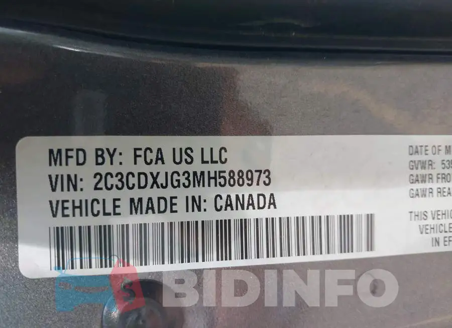 2C3CDXJG3MH588973 Photo# 9