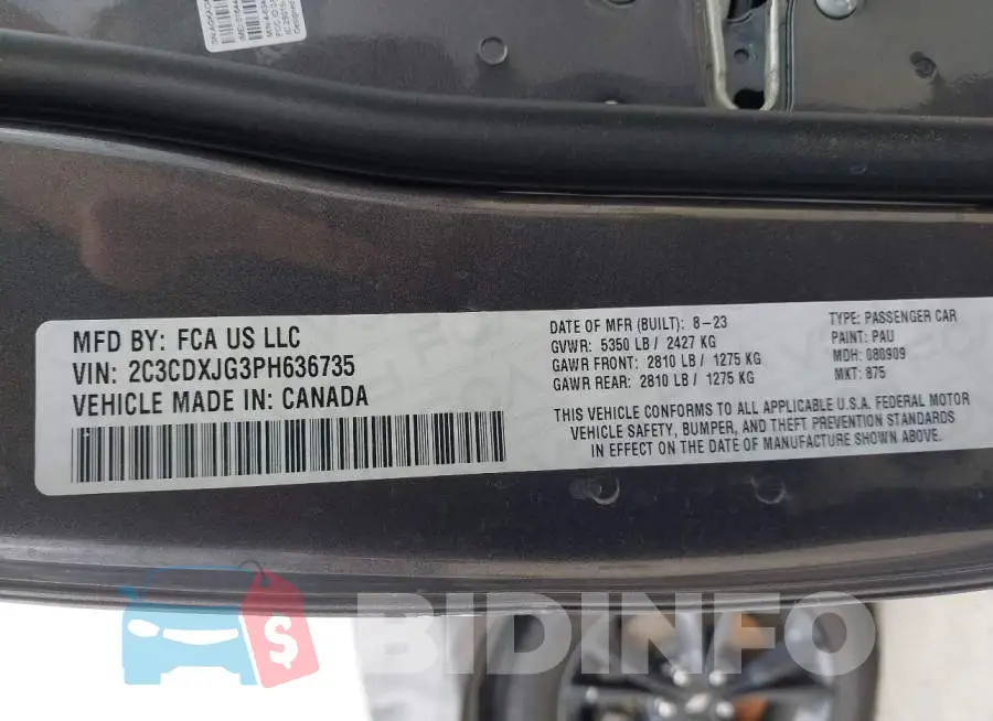 2C3CDXJG3PH636735 Photo# 9
