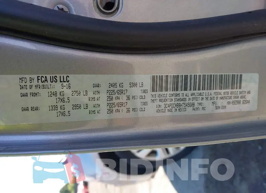 3C4PDCAB8HT545608 Photo# 9