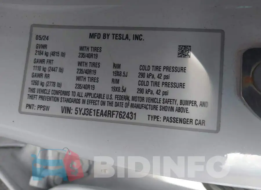 5YJ3E1EA4RF762431 Photo# 9