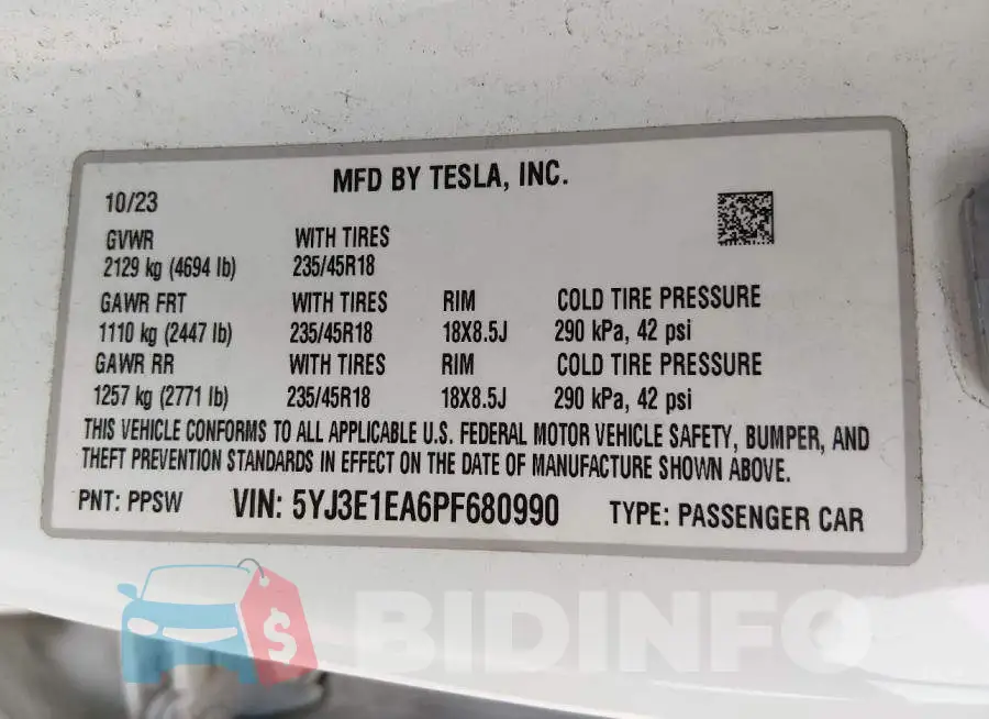 5YJ3E1EA6PF680990 Photo# 9