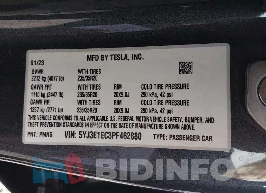 5YJ3E1EC3PF462880 Photo# 9
