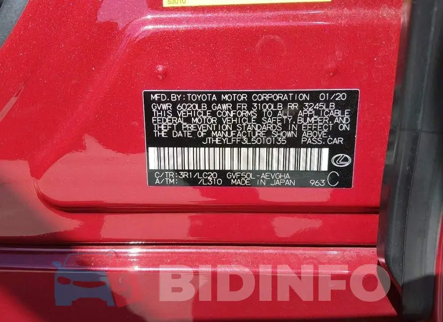JTHEYLFF3L5010135 Photo# 9