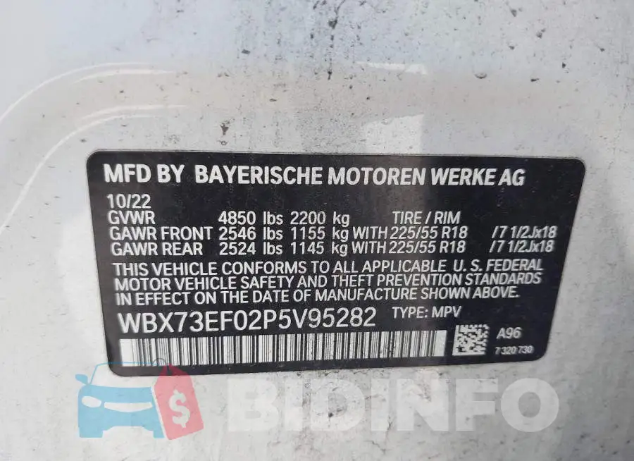 WBX73EF02P5V95282 Photo# 9