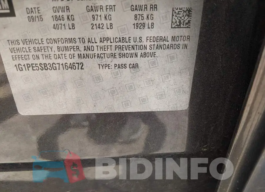 1G1PE5SB3G7164672 Photo# 9