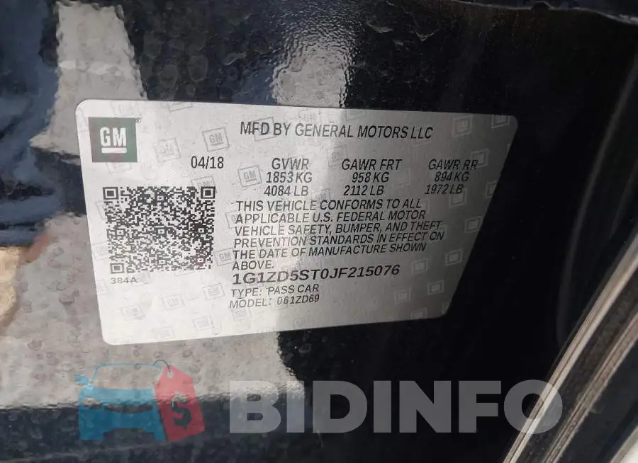 1G1ZD5ST0JF215076 Photo# 9