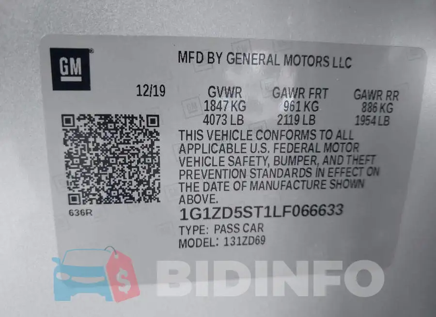 1G1ZD5ST1LF066633 Photo# 9