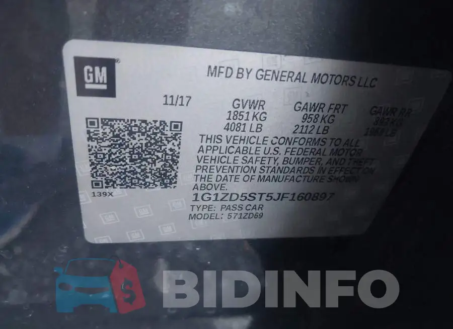 1G1ZD5ST5JF160897 Photo# 9