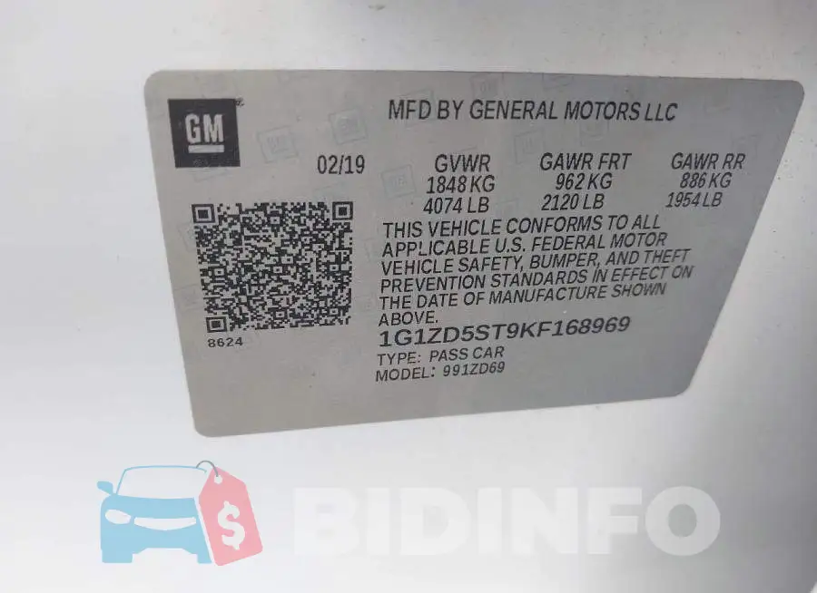 1G1ZD5ST9KF168969 Photo# 9