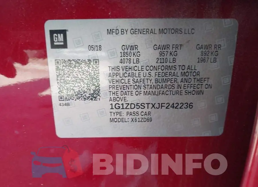 1G1ZD5STXJF242236 Photo# 9