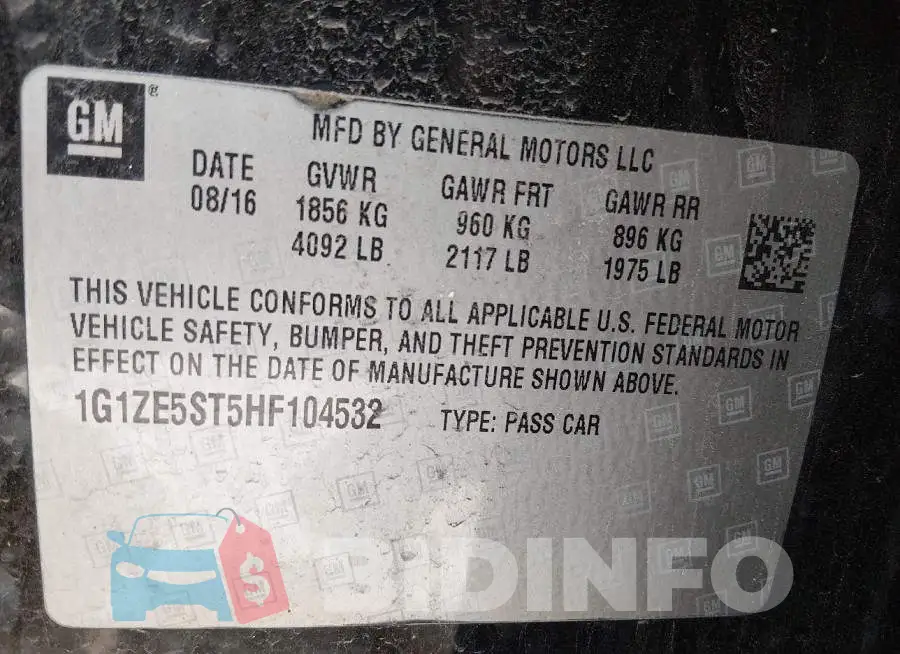1G1ZE5ST5HF104532 Photo# 9