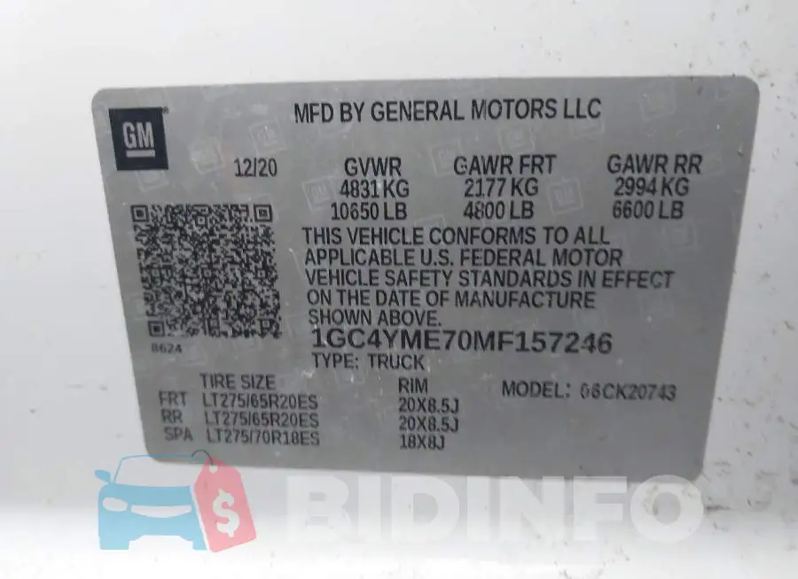 1GC4YME70MF157246 Photo# 9