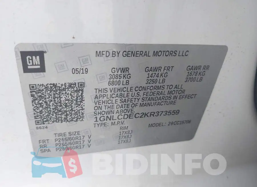 1GNLCDEC2KR373559 Photo# 9