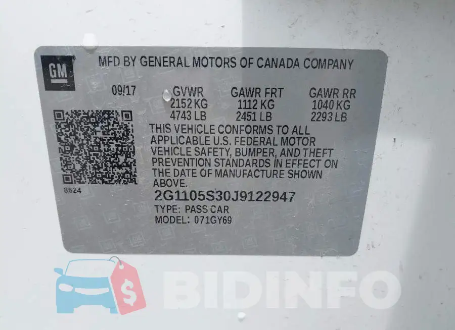 2G1105S30J9122947 Photo# 9