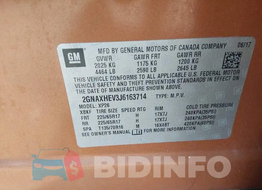 2GNAXHEV3J6163714 Photo# 9