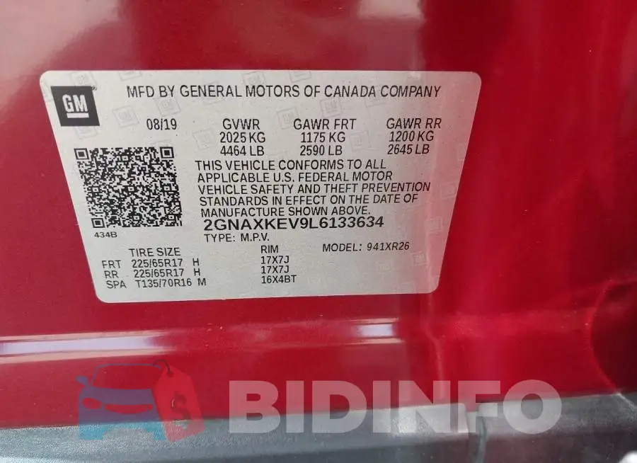 2GNAXKEV9L6133634 Photo# 9