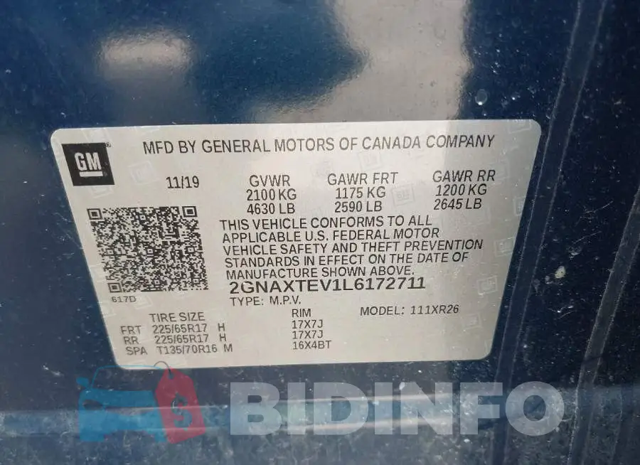 2GNAXTEV1L6172711 Photo# 9