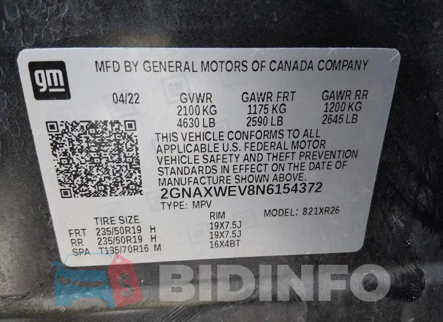 2GNAXWEV8N6154372 Photo# 9