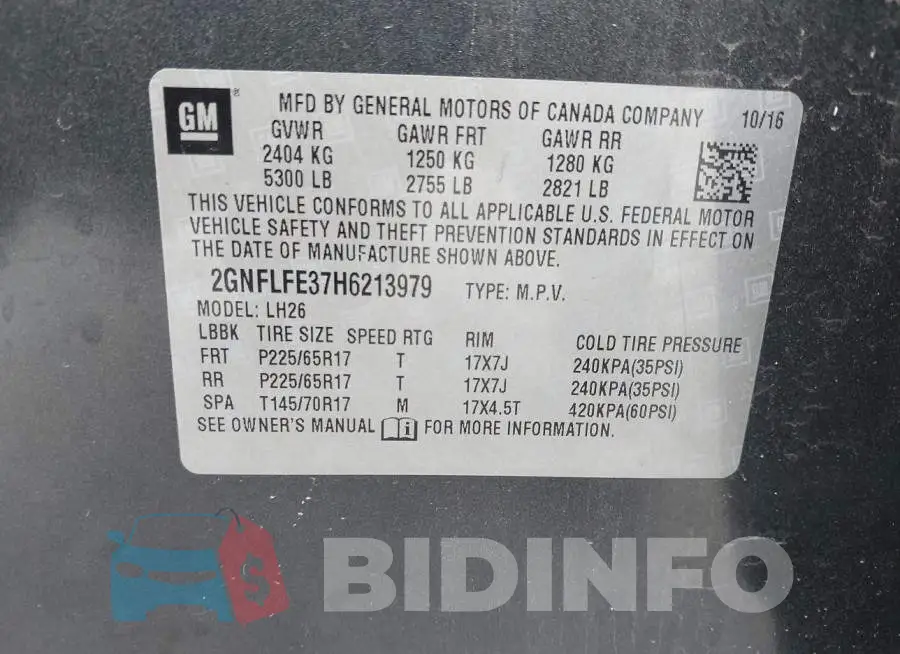 2GNFLFE37H6213979 Photo# 9
