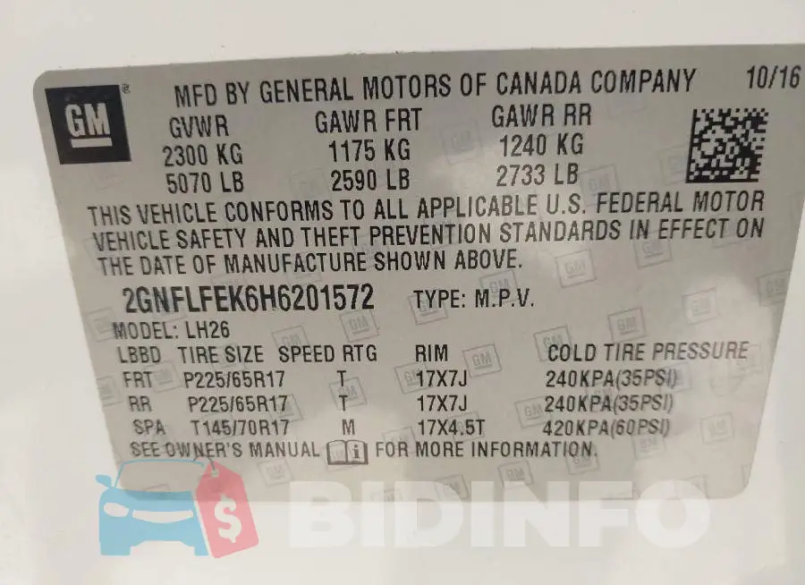 2GNFLFEK6H6201572 Photo# 9