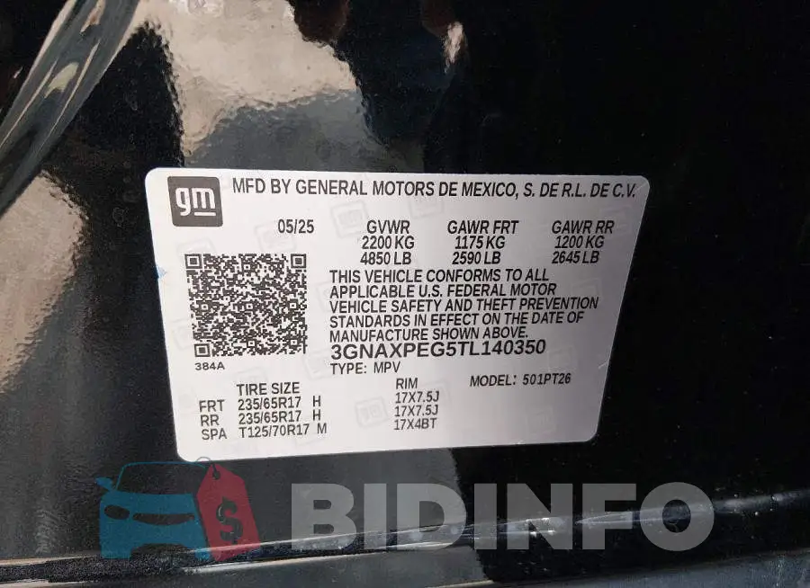 3GNAXPEG5TL140350 Photo# 9
