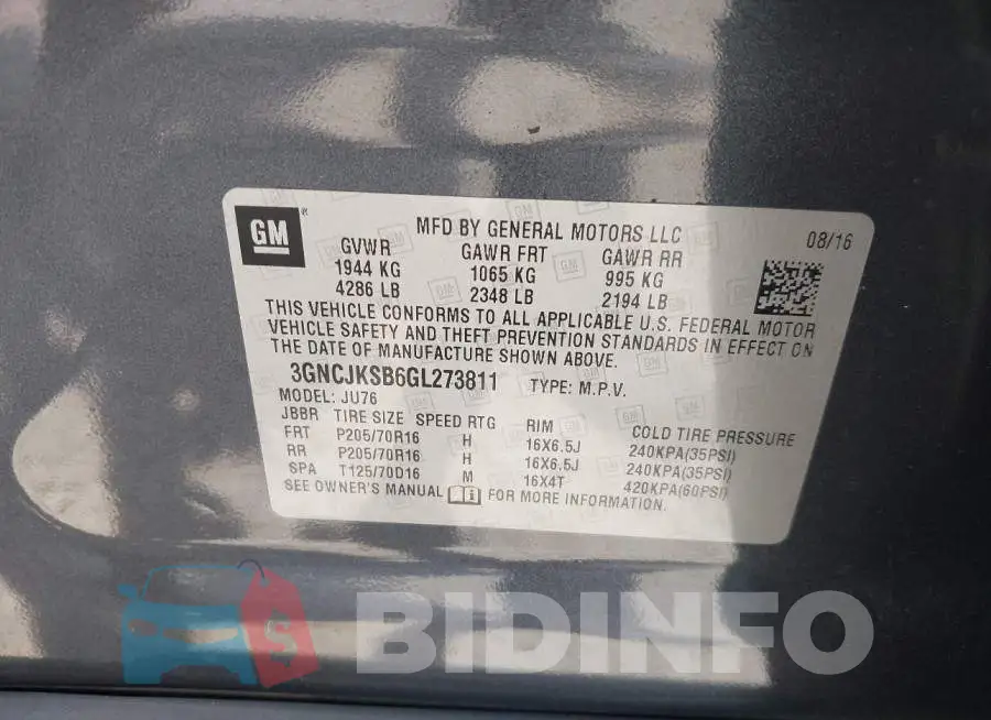 3GNCJKSB6GL273811 Photo# 9