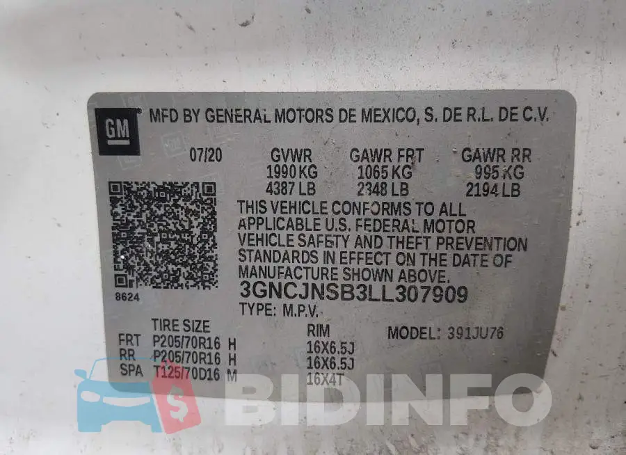 3GNCJNSB3LL307909 Photo# 9