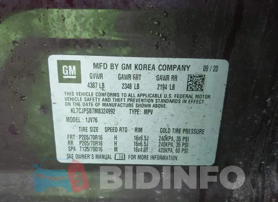 KL7CJPSB7MB324992 Photo# 9
