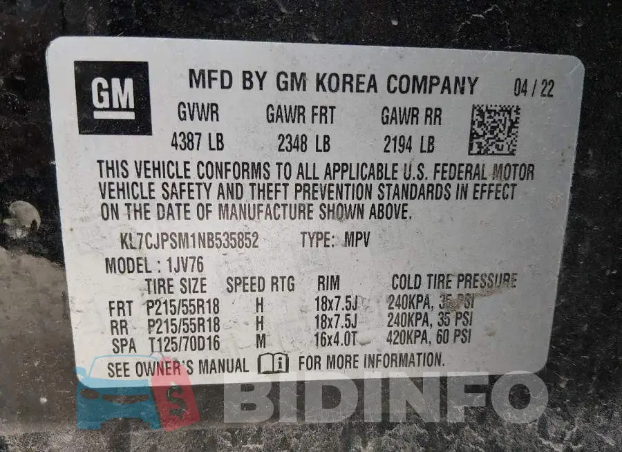 KL7CJPSM1NB535852 Photo# 9