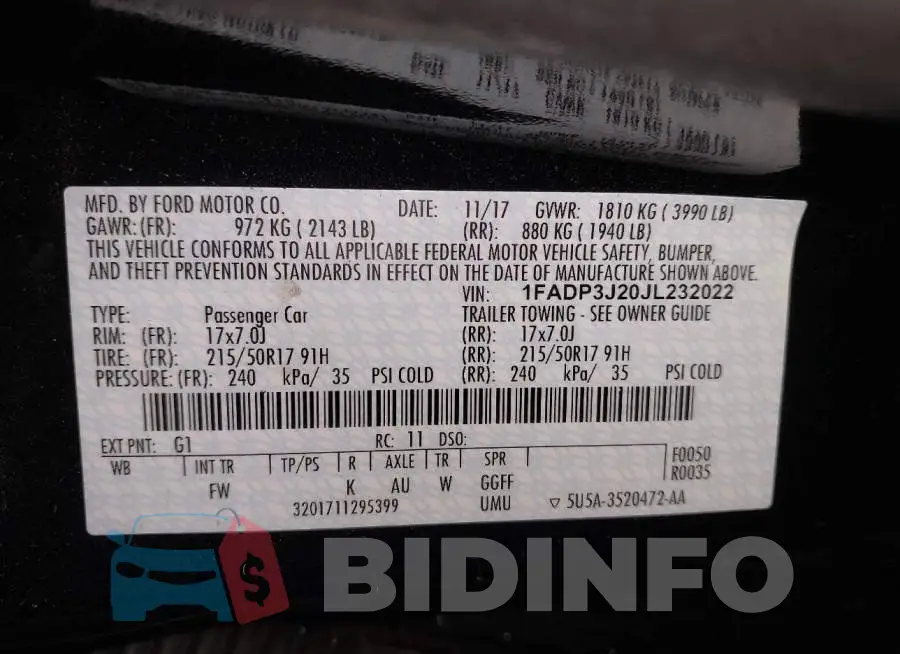 1FADP3J20JL232022 Photo# 9