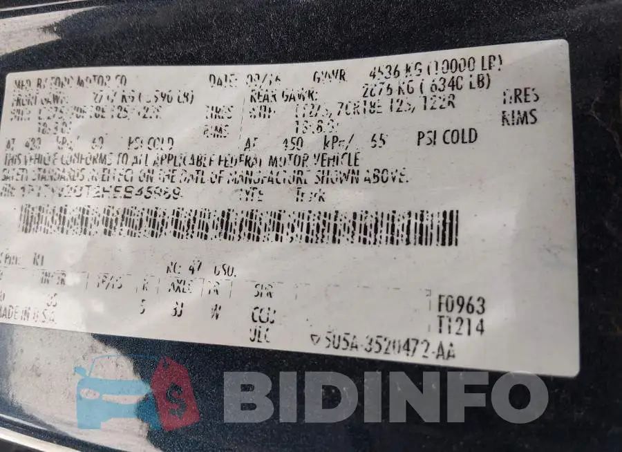 1FT7W2BT2HEB45989 Photo# 9