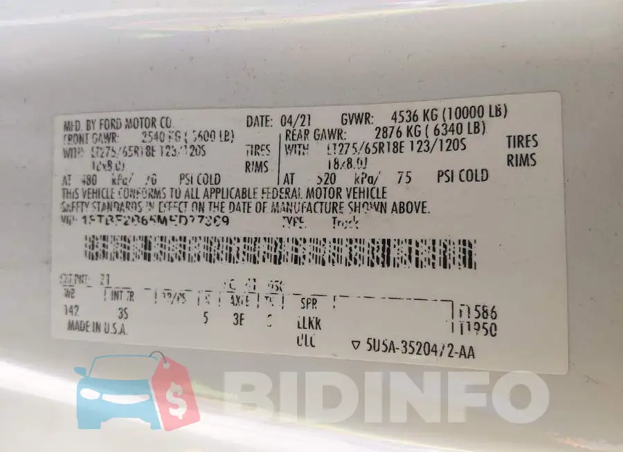 1FTBF2B65MED77369 Photo# 9