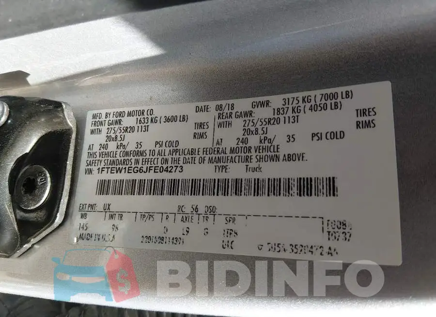 1FTEW1EG6JFE04273 Photo# 9