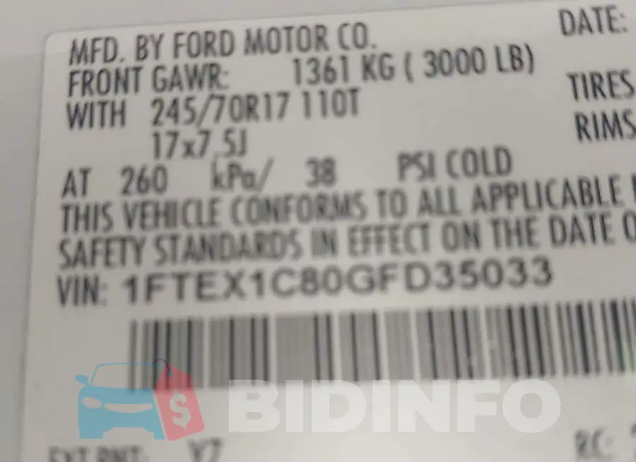 1FTEX1C80GFD35033 Photo# 9