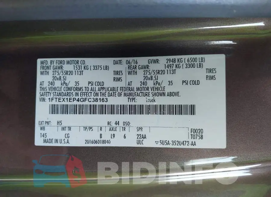 1FTEX1EP4GFC38163 Photo# 9