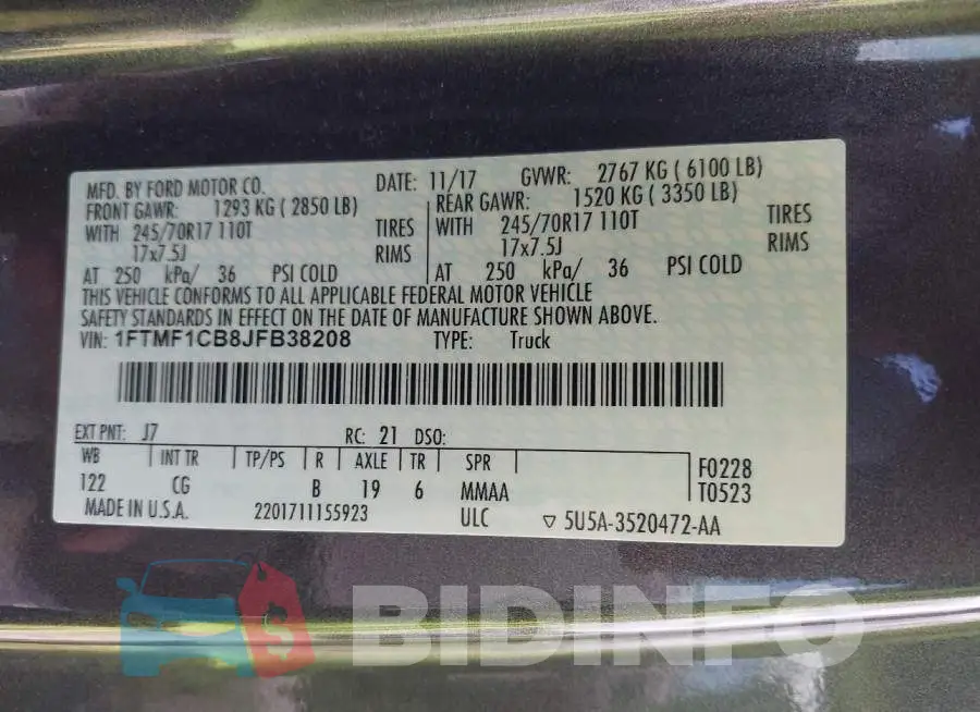 1FTMF1CB8JFB38208 Photo# 9