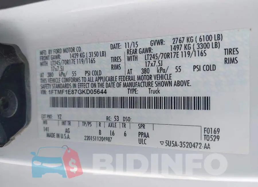 1FTMF1E87GKD05644 Photo# 9