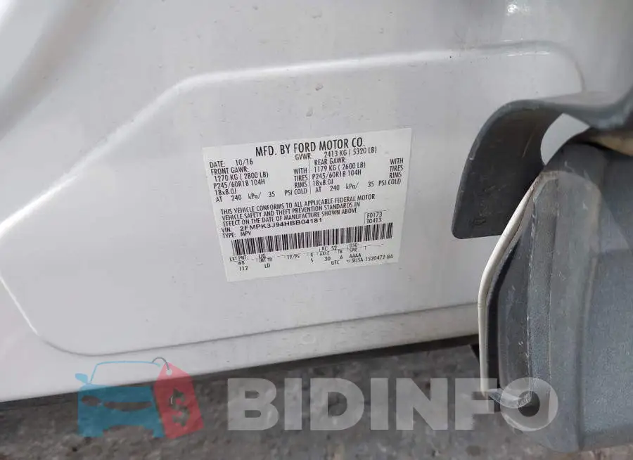 2FMPK3J94HBB04181 Photo# 9