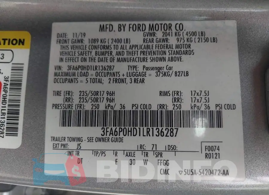 3FA6P0HD1LR136287 Photo# 9