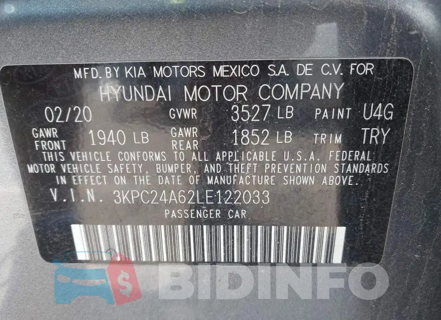 3KPC24A62LE122033 Photo# 9